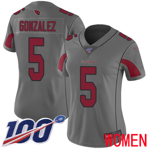 Arizona Cardinals Limited Silver Women Zane Gonzalez Jersey NFL Football 5 100th Season Inverted Legend